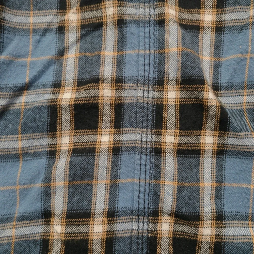 True Religion Mens XXL‎ Blue Plaid Flannel Western Pearl Snap Shirt MP4BL68VYFK